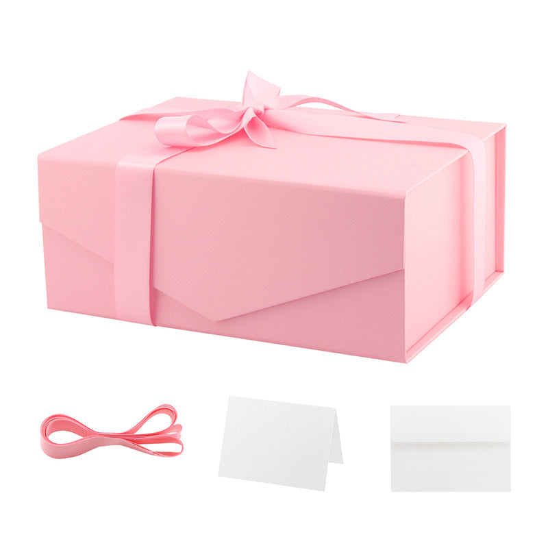 Wholesale 6 Color Magnetic Collapsible Gift Box with Card and Ribbon (9.5x7x4")