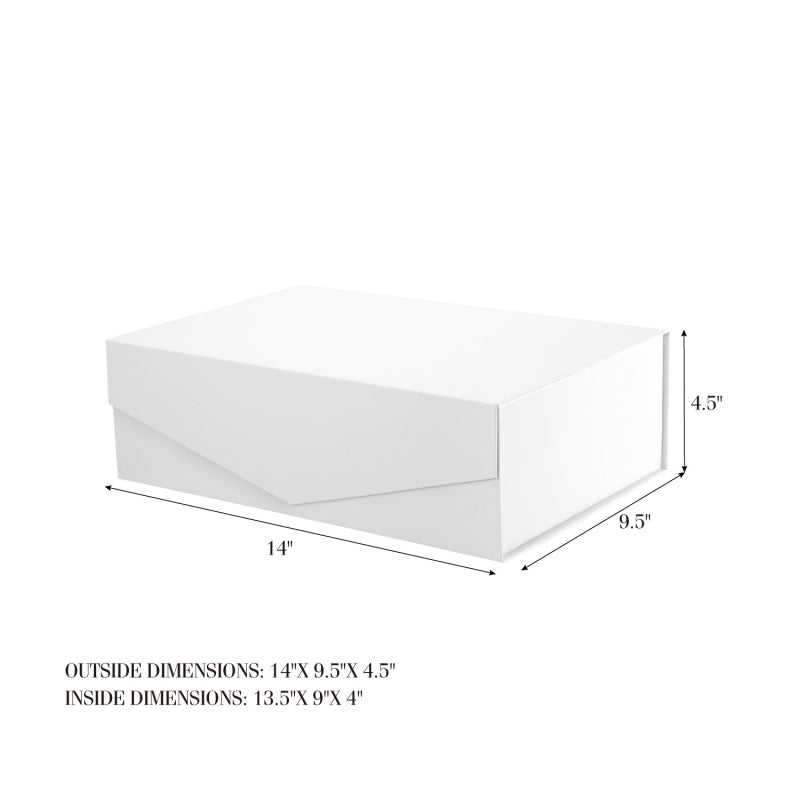 Wholesale 14x9.5x4.5 Inches Magnetic Folding Gift Box For Packaging - White