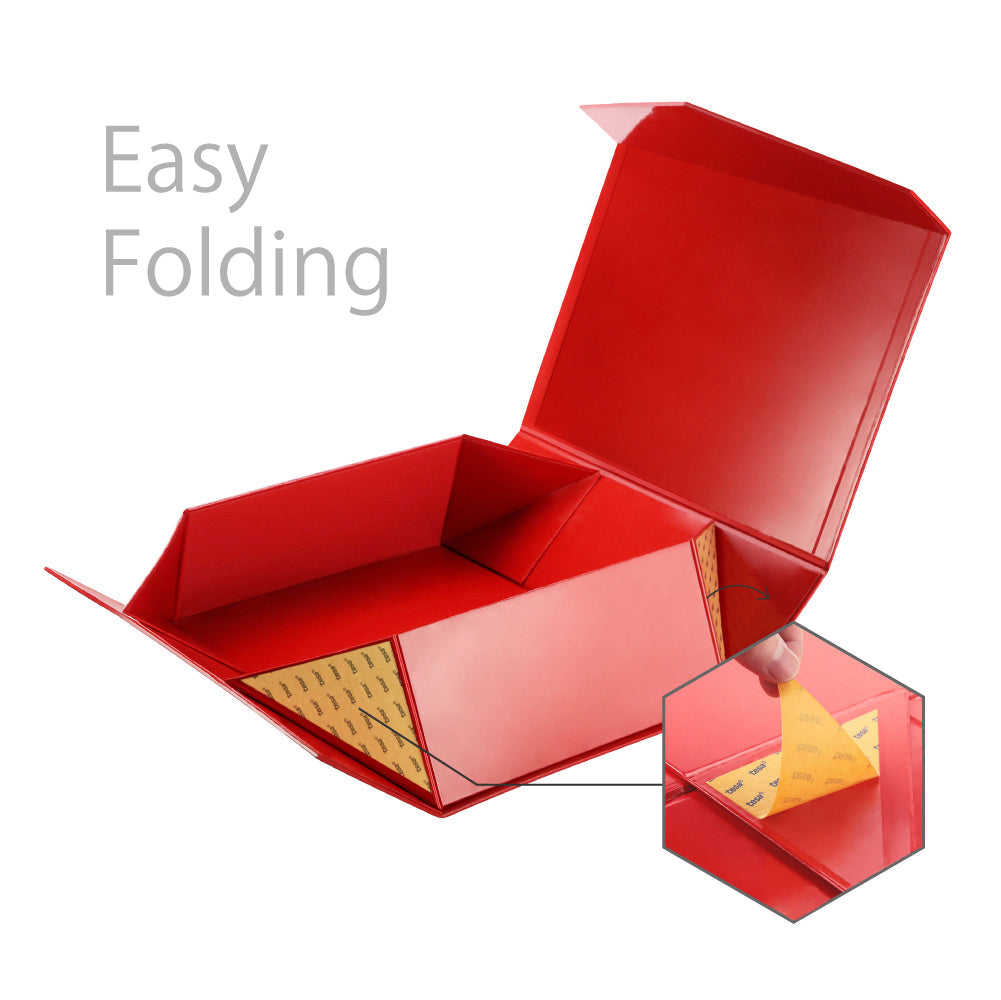 Wholesale 14x9.5x4.5 Inches Magnetic Folding Gift Box For Packaging - Red