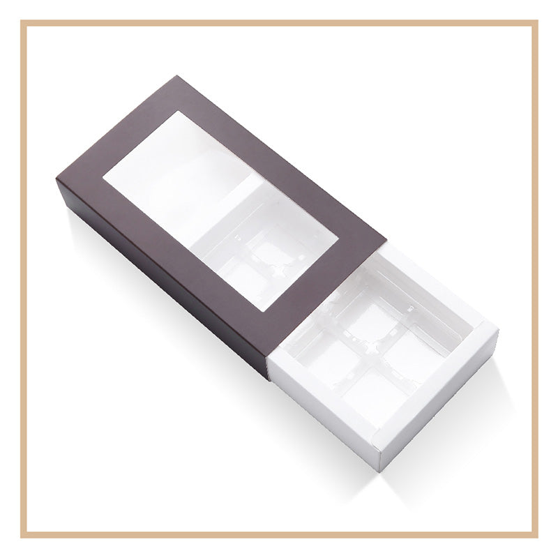 Wholesale 4 Colors 8-Piece Truffle Boxes Chocolate Boxes with Tray Size 5.75x2.75 Inches