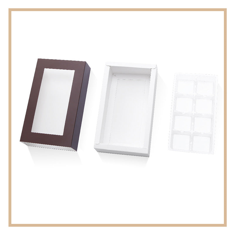 Wholesale 4 Colors 8-Piece Truffle Boxes Chocolate Boxes with Tray Size 5.75x2.75 Inches