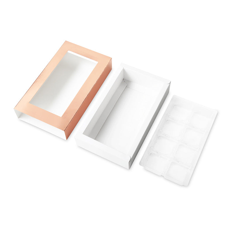 Wholesale 4 Colors 8-Piece Truffle Boxes Chocolate Boxes with Tray Size 5.75x2.75 Inches