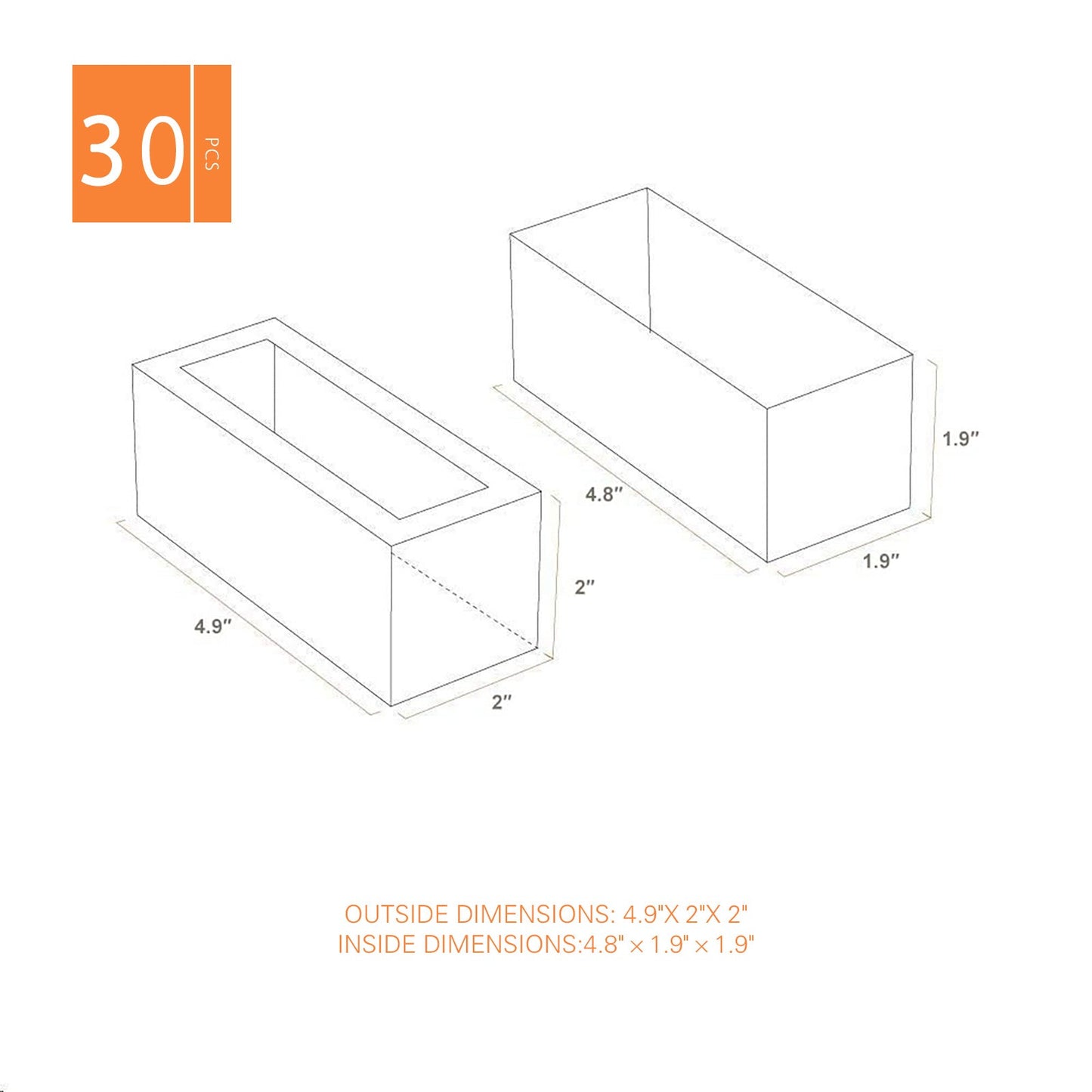 PKGSMART 4.8x1.8x1.8 Inches Macaron Gift Boxes for 4/5 Macarons with Clear Window (without Macaron inside)-Pack of 30