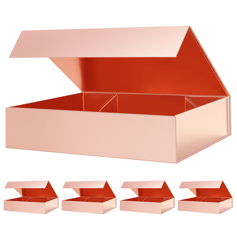 PKGSMART 11.5x8x2.5 Inches Rose Gold for Gift Packaging-5 pcs