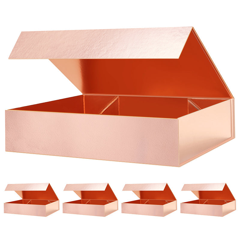 PKGSMART 11.5x8x2.5 Inches Rose Gold Clothing Boxes Shirt Boxes for Gift Packaging