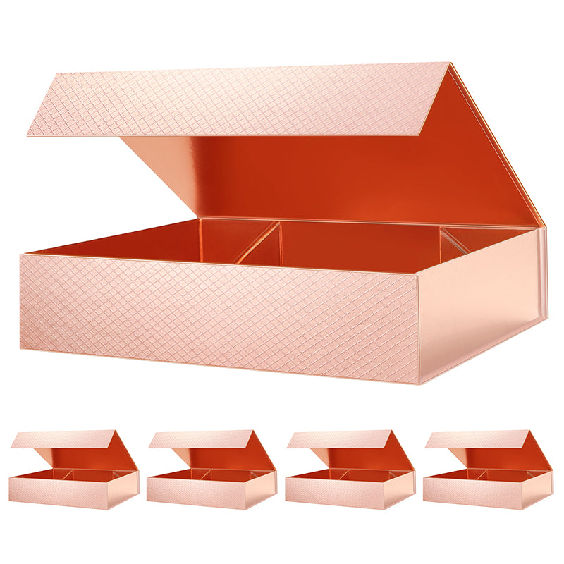 PKGSMART 11.5x8x2.5 Inches Rose Gold for Gift Packaging-5 pcs