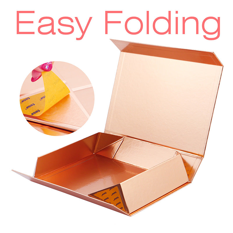 PKGSMART 11.5x8x2.5 Inches Rose Gold Clothing Boxes Shirt Boxes for Gift Packaging