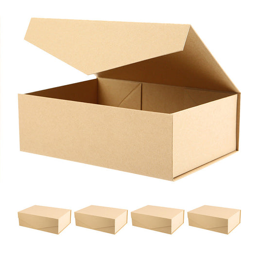 PKGSMART 12x8.5x4 Inches Kraft Box with Magnetic Lid for Gift Packaging-5 Boxes