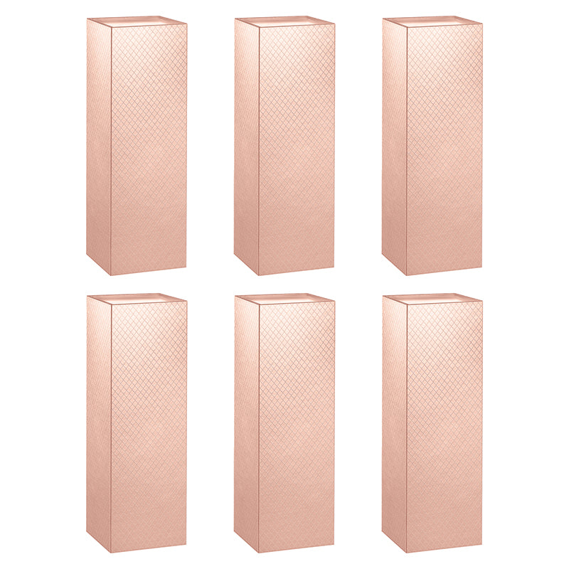 PKGSMART 13.5x4.5x4 Inches Glossy Rose Gold Lattice Texture Wine Bottle Gift Boxes - Pack of 6/30/300 boxes