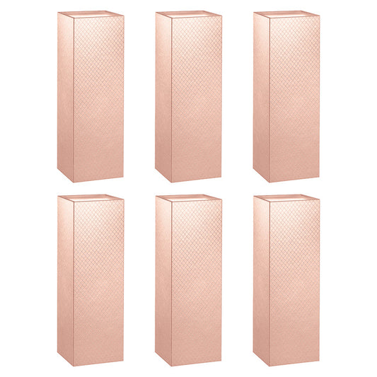 PKGSMART 13.5x4.5x4 Inches Glossy Rose Gold Lattice Texture Wine Bottle Gift Boxes - Pack of 6/30/300 boxes