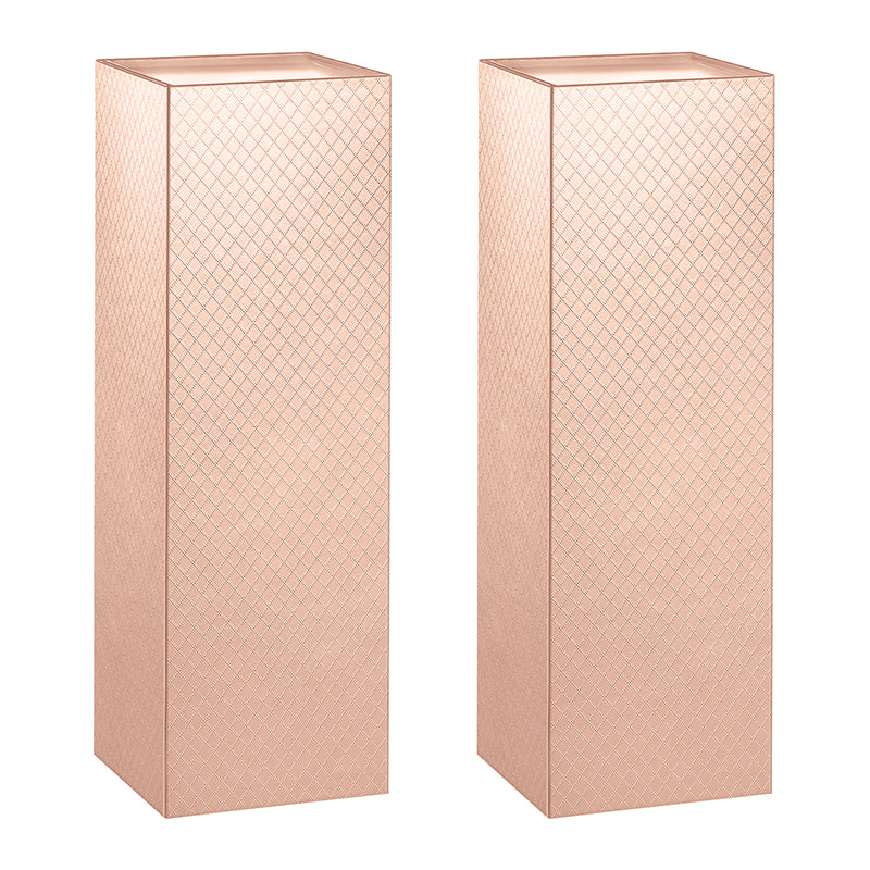 PKGSMART 13.5x4.5x4 Inches Glossy Rose Gold Lattice Texture Wine Bottle Gift Boxes - Pack of 6/30/300 boxes