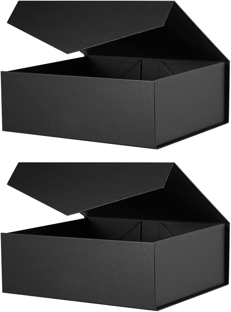 PKGSMART 2 Color 14x9.5x4.5 Inches Collapsible Gift Boxes with Magnetic Closure Lids-2 Boxes