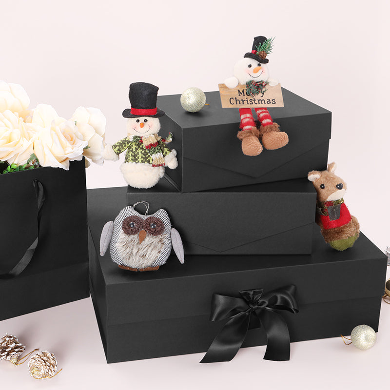 PKGSMART Magnetic Collapsilbe Gift Box with Ribbon (17x14.5x5.5'')