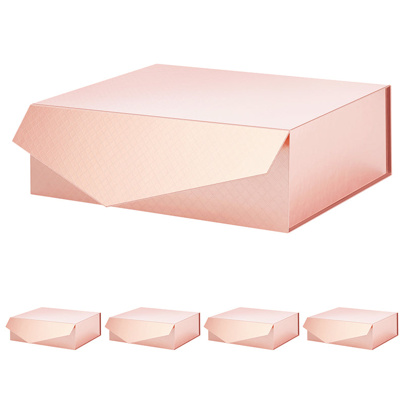 PKGSMART Rose Gold 14x9.5x4.5 Inches Large Gift Boxes-2 Boxes