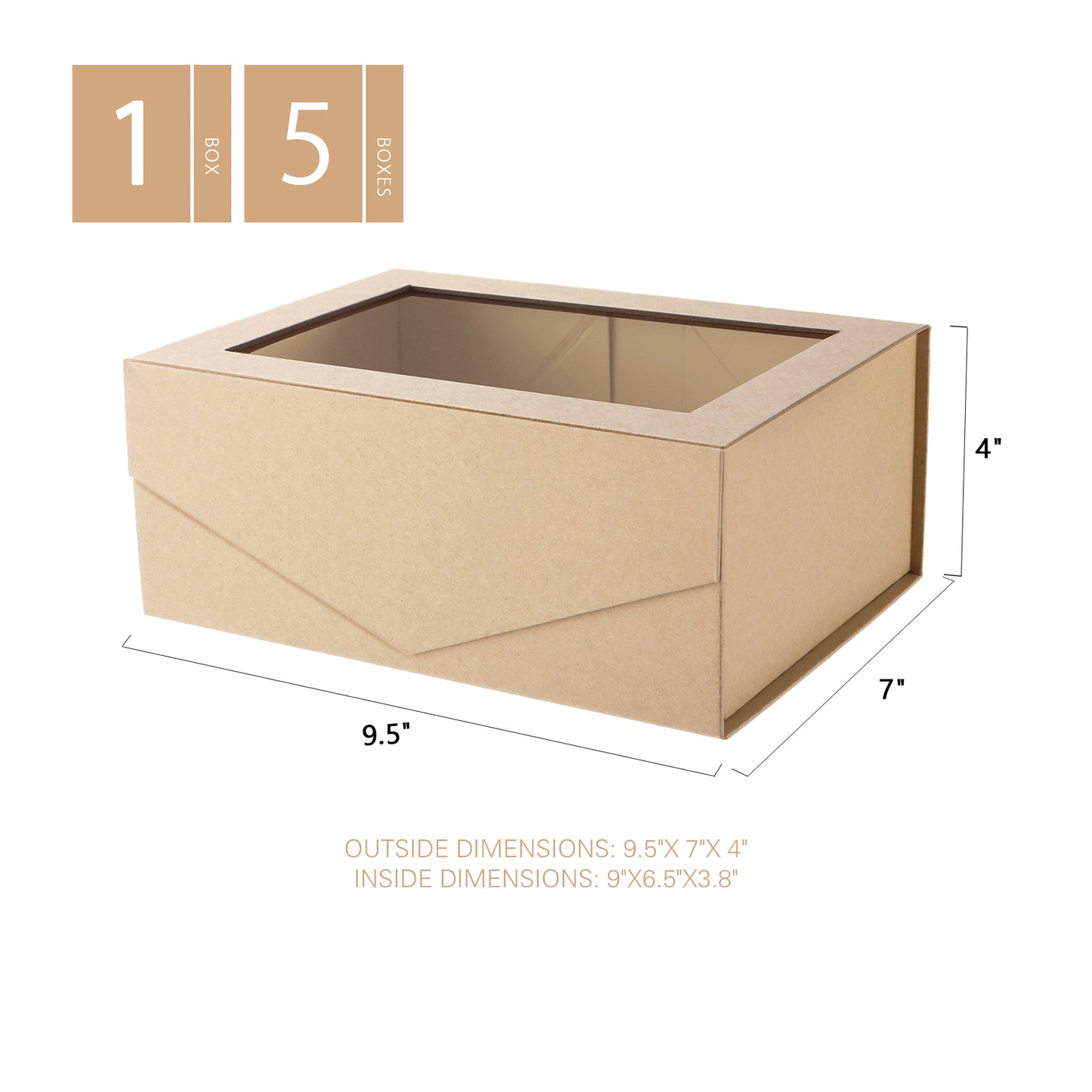 Wholesale 7 Color 9.5x7x4 Inches with Window Lid Box for Gift Packaging