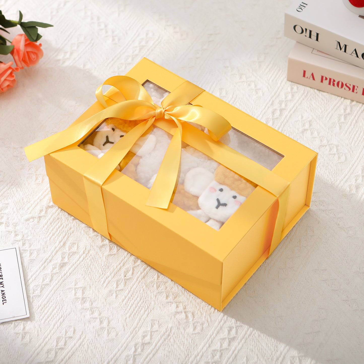 Wholesale 7 Color 9.5x7x4 Inches with Window Lid Box for Gift Packaging