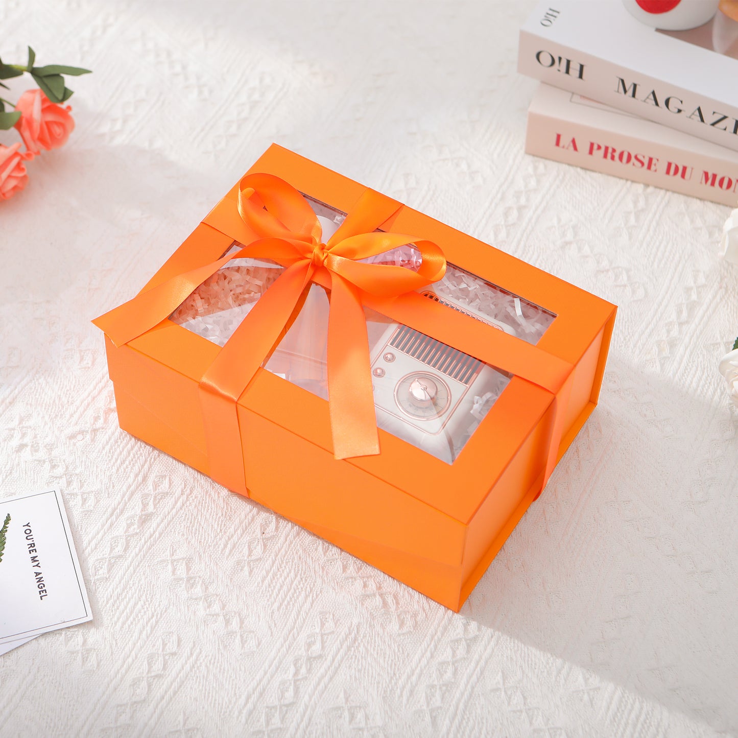 Wholesale 7 Color 9.5x7x4 Inches with Window Lid Box for Gift Packaging