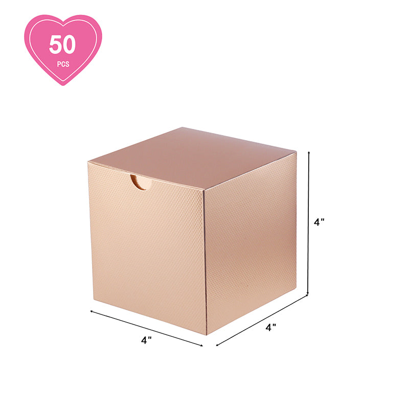 PKGSMART 2 Color 4x4x4 Inches Gift Boxes for Small Gifts Cupcake Boxes -50 Boxes