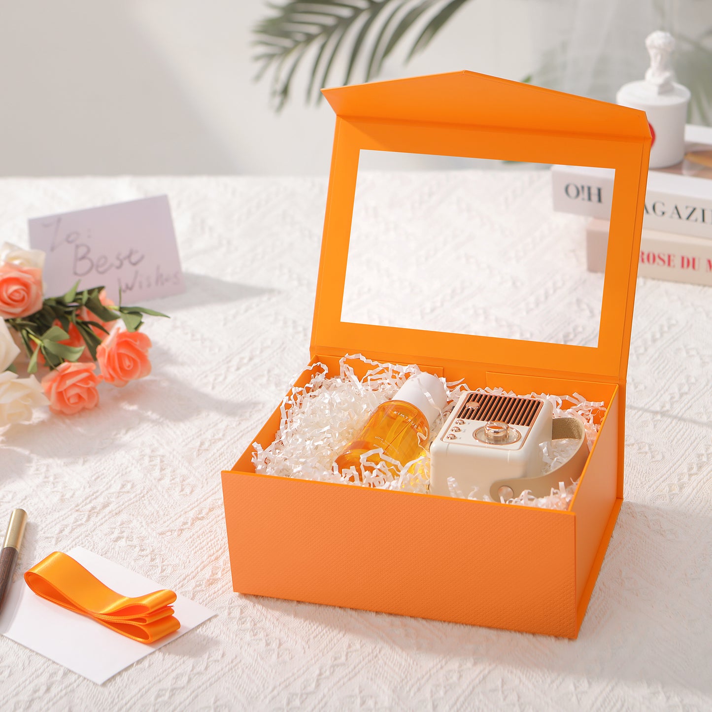 Wholesale 7 Color 9.5x7x4 Inches with Window Lid Box for Gift Packaging