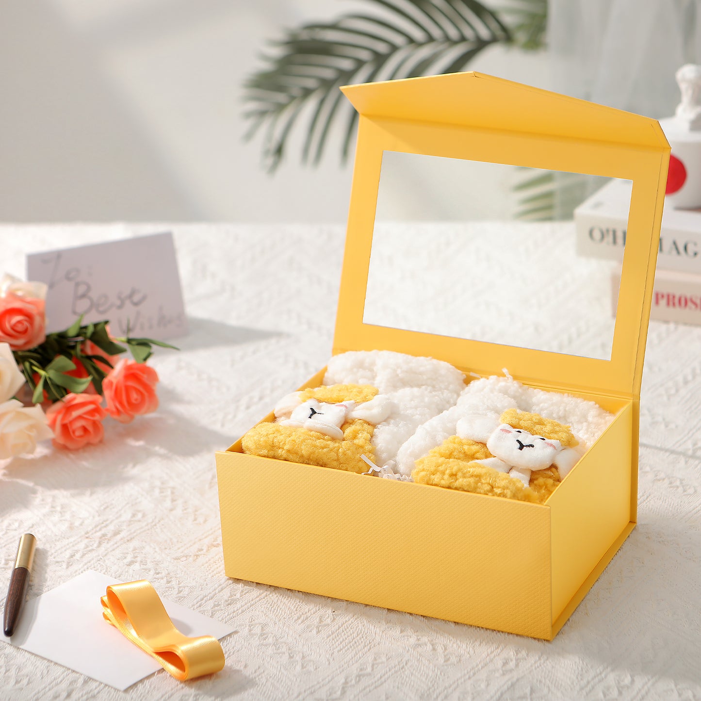 Wholesale 7 Color 9.5x7x4 Inches with Window Lid Box for Gift Packaging