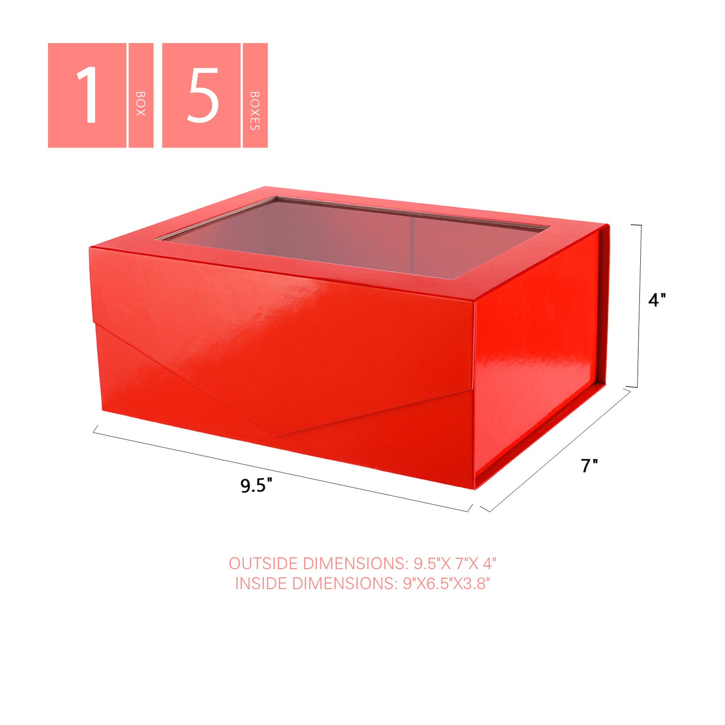 Wholesale 7 Color 9.5x7x4 Inches with Window Lid Box for Gift Packaging