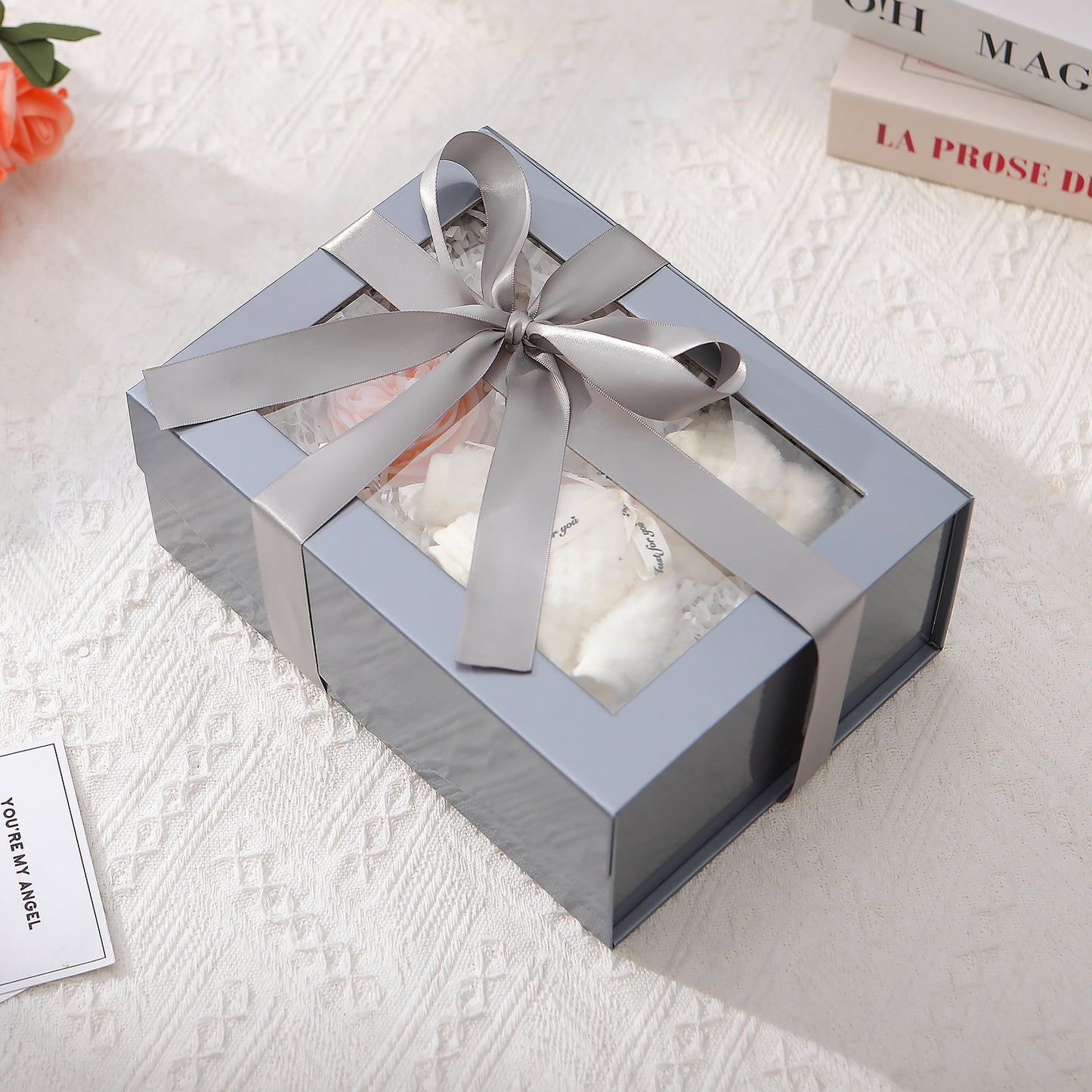 Wholesale 7 Color 9.5x7x4 Inches with Window Lid Box for Gift Packaging