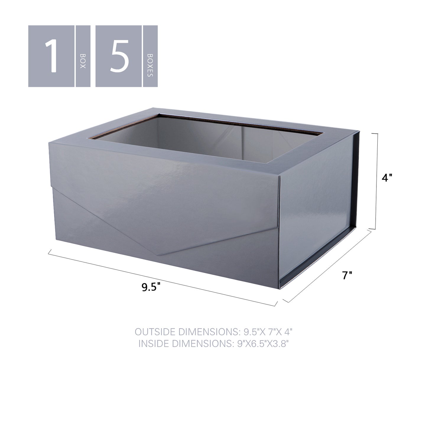 Wholesale 7 Color 9.5x7x4 Inches with Window Lid Box for Gift Packaging