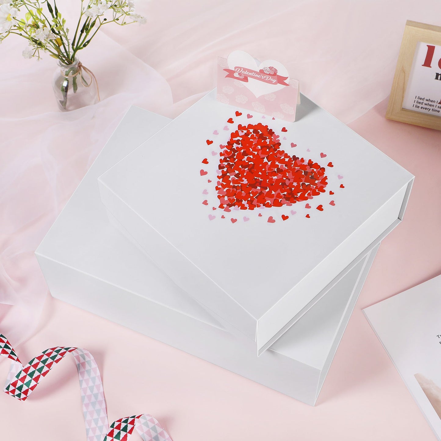 PKGSMART 9.5x9.5x3.5 Inches Valentine's Day LOVE Gift Box