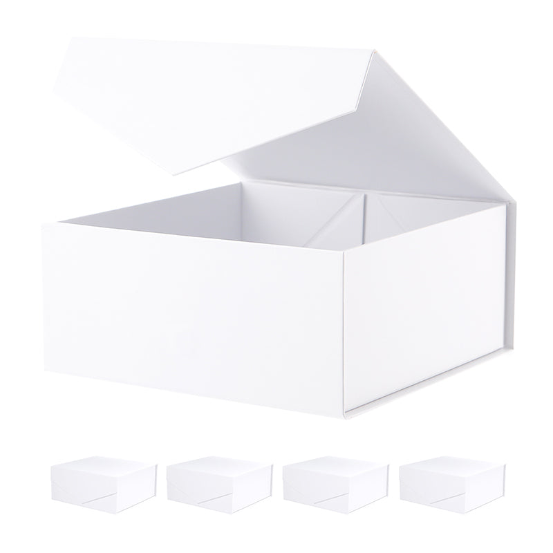 PKGSMART 2 Color 8x8x3.6 Inches Matte Gift Box with Lid for Presents