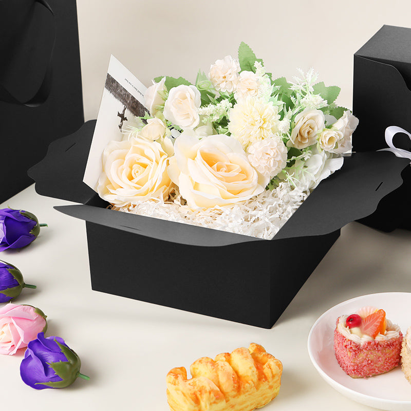 Wholesale 2 Color 8x8x4 Inches Small Gift Boxes Satin Ribbons