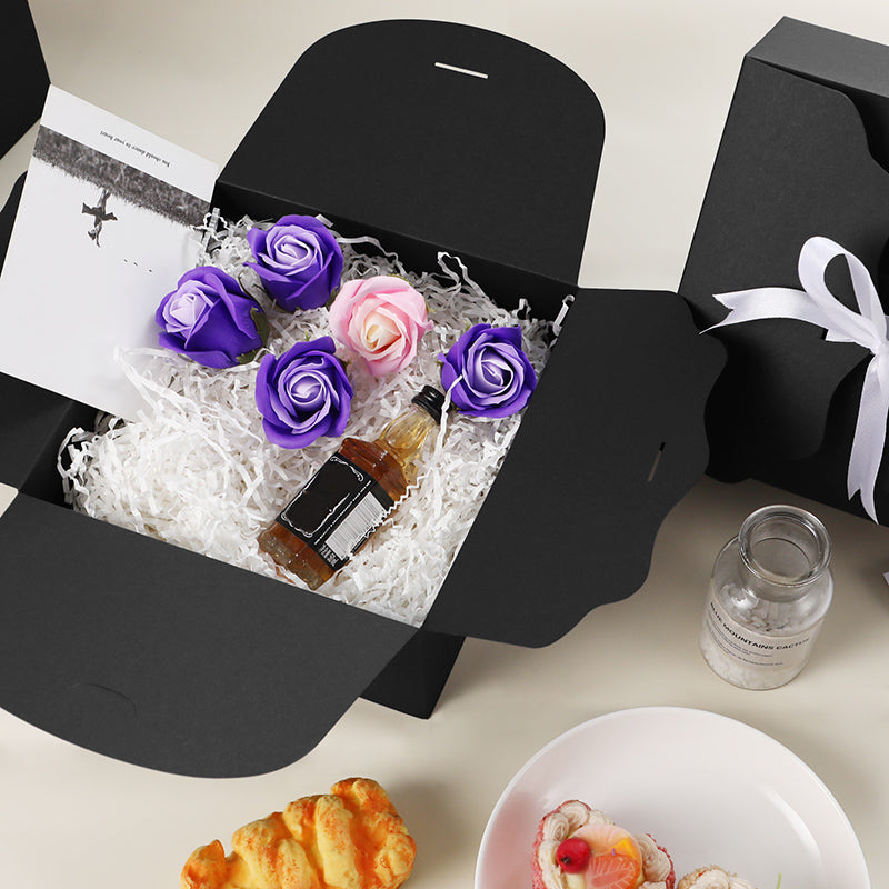 Wholesale 2 Color 8x8x4 Inches Small Gift Boxes Satin Ribbons