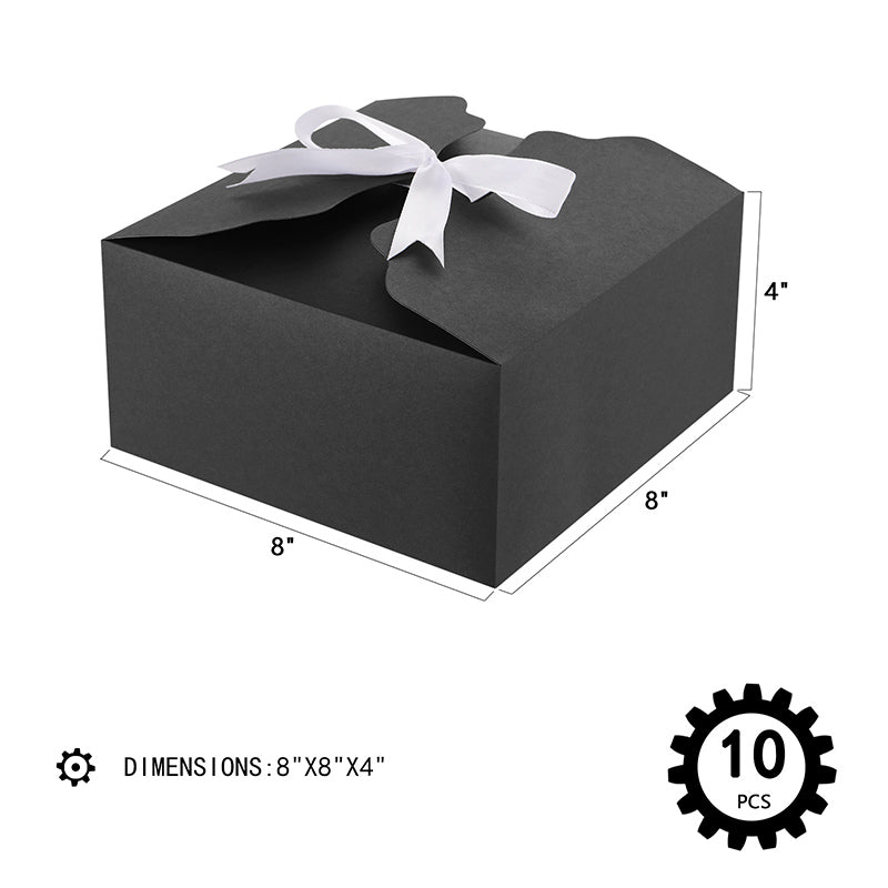 Wholesale 2 Color 8x8x4 Inches Small Gift Boxes Satin Ribbons