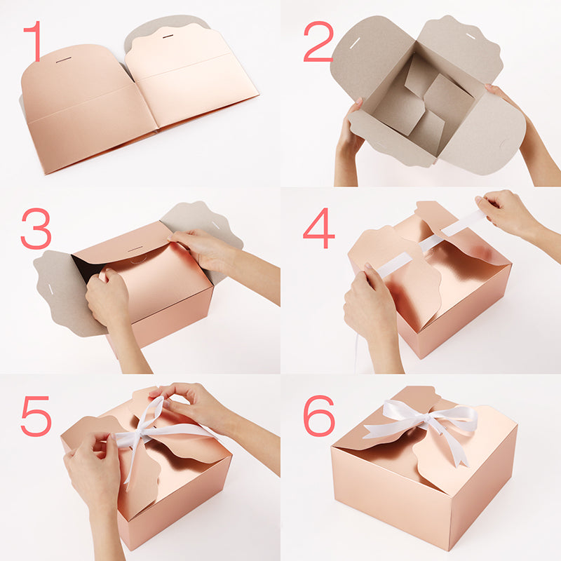 Wholesale 2 Color 8x8x4 Inches Small Gift Boxes Satin Ribbons