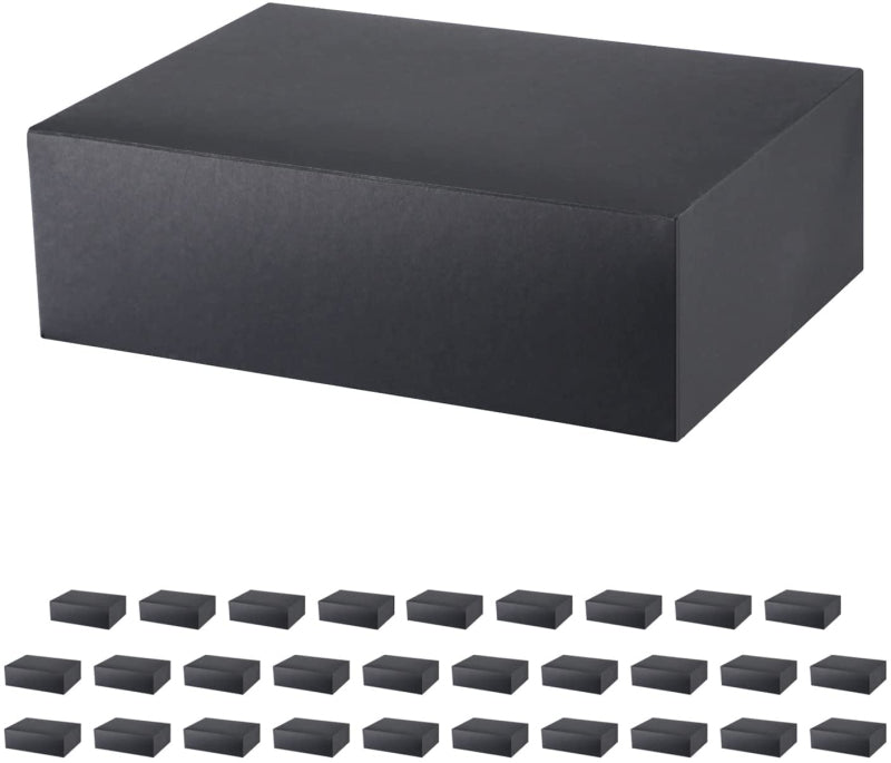 PKGSMART 9.5x6.5x3 Inches Matte Black Paper Gift Boxes for Light Gifts-10 pcs/30 pcs