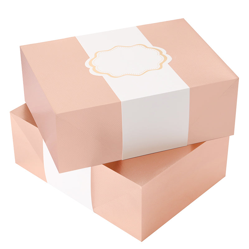 PKGSMART 2 Color 9.5x7x3.5 Inches Gift Boxes with Wrap Bands & Cards-10 Boxes