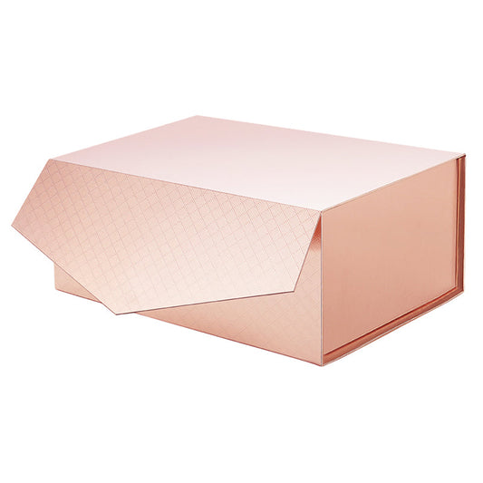 PKGSMART 2 Color 9.5x7x4 Inches Lattice Texture Rectangle Collapsible Gift Boxes