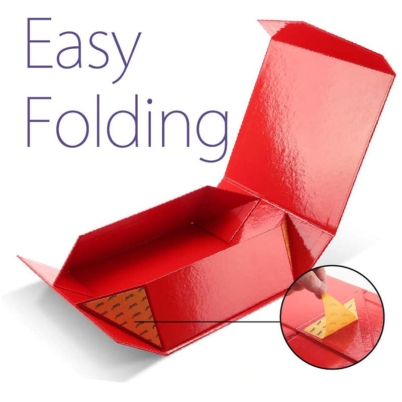 Wholesale 5 Colors 9.5x9.5x3.5 Inches Glossy Collapsible Gift Boxes
