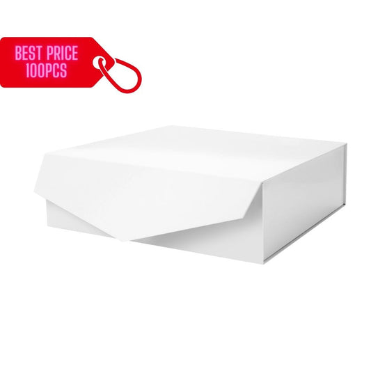 PKGSMART BULK SALE 10 Colors 14x9.5x4.5 Inches Glossy Collapsible Magnetic Gift Boxes-100 Boxes