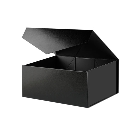 PKGSMART 2 Color 9.5x7x4 Inches Black Grass Texture Small Gift Boxes