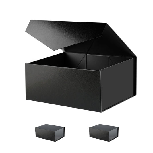 PKGSMART 2 Color 9.5x7x4 Inches Grass Texture Collapsible Magnetic Gift Boxes-3 Boxes