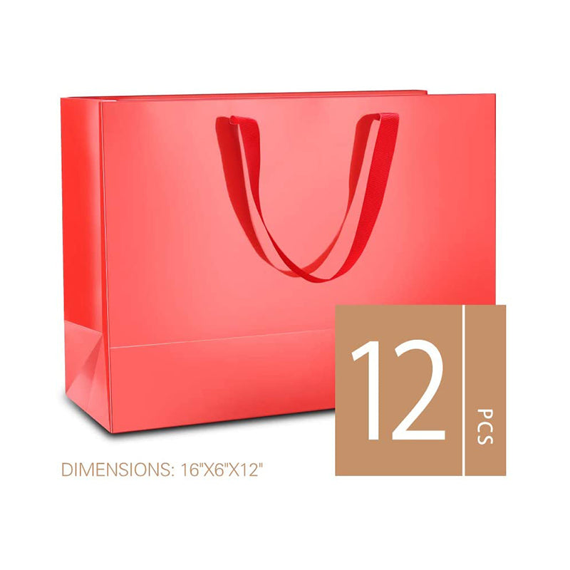 PKGSMART 7 Color 16x6x12 Inches Premium Gift Bags with Handles-12/96/480pcs