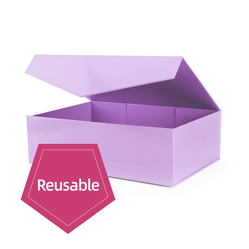 PKGSMART Magnetic Collapsilbe Gift Box with Card and Ribbon (14x9.5x4.5'')