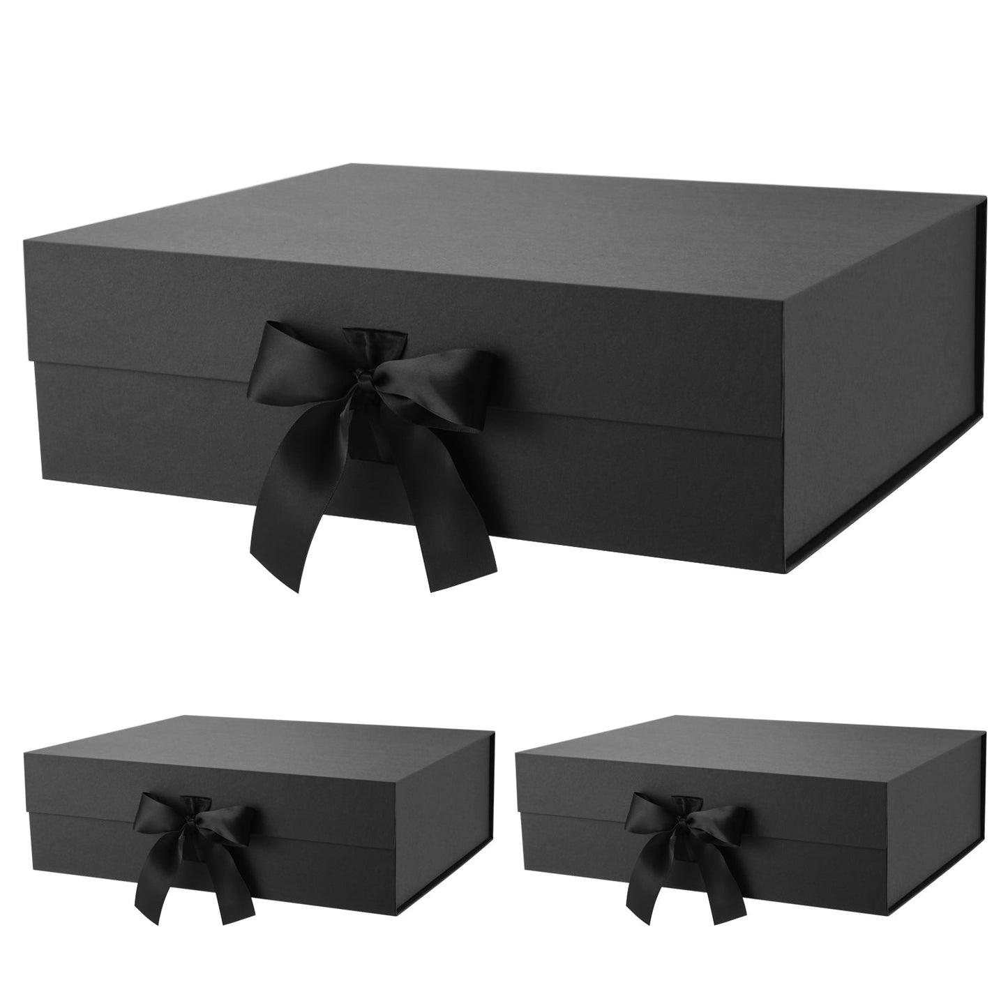 PKGSMART Magnetic Collapsilbe Gift Box with Ribbon (17x14.5x5.5'')