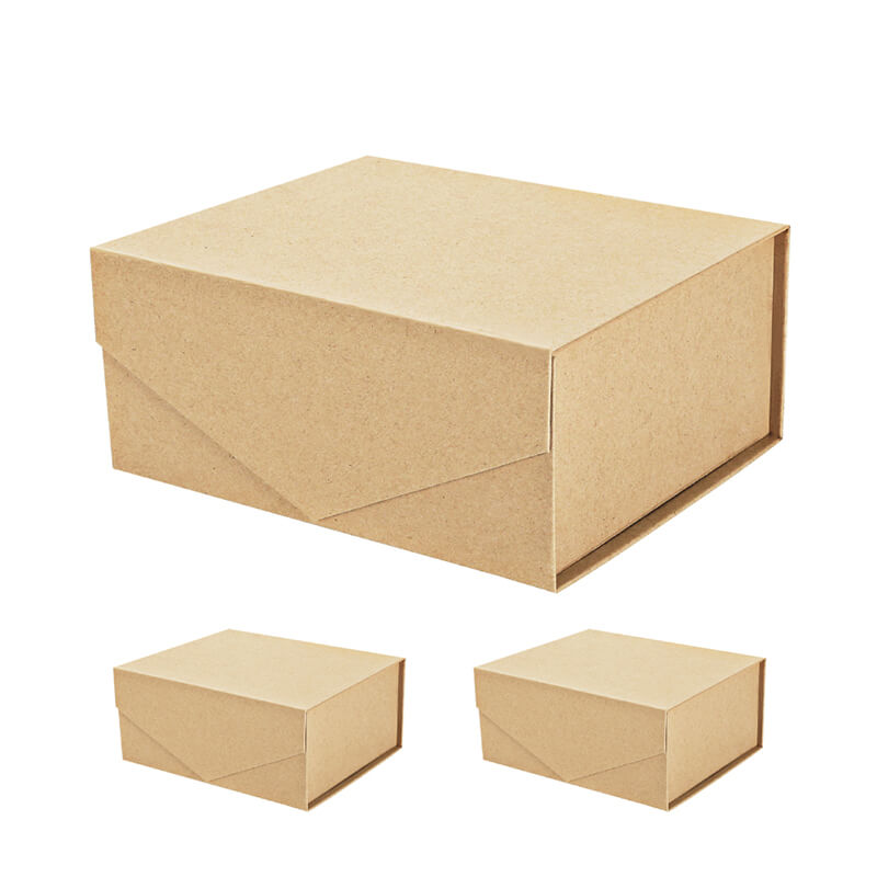 PKGSMART 9.5x7x4 Inches Kraft Box with Magnetic Lid for Gift Packaging