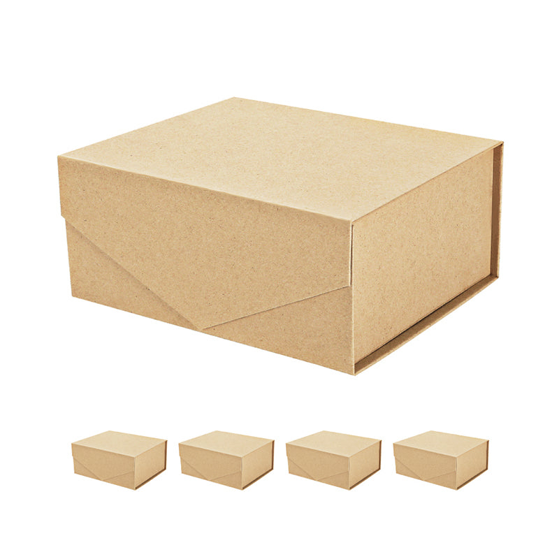 PKGSMART 9.5x7x4 Inches Kraft Box with Magnetic Lid for Gift Packaging