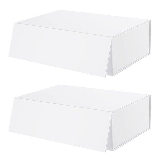 PKGSMART 2 Colors 14x9.5x4.5 Inches Matte Large Magnetic Gift Boxes-Pack of 2 Boxes