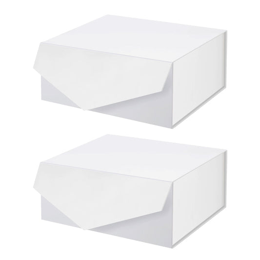 PKGSMART 2 Color 9.5x7x4 Inches Matte Sturdy Collapsible Gift Boxes with Lids-2 Boxes