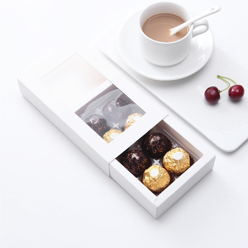 PKGSMART Tray Size 5.75x2.75 Inches Truffle Boxes Chocolate Boxes with 8-Piece Plastics Tray- Pack of 280/1400